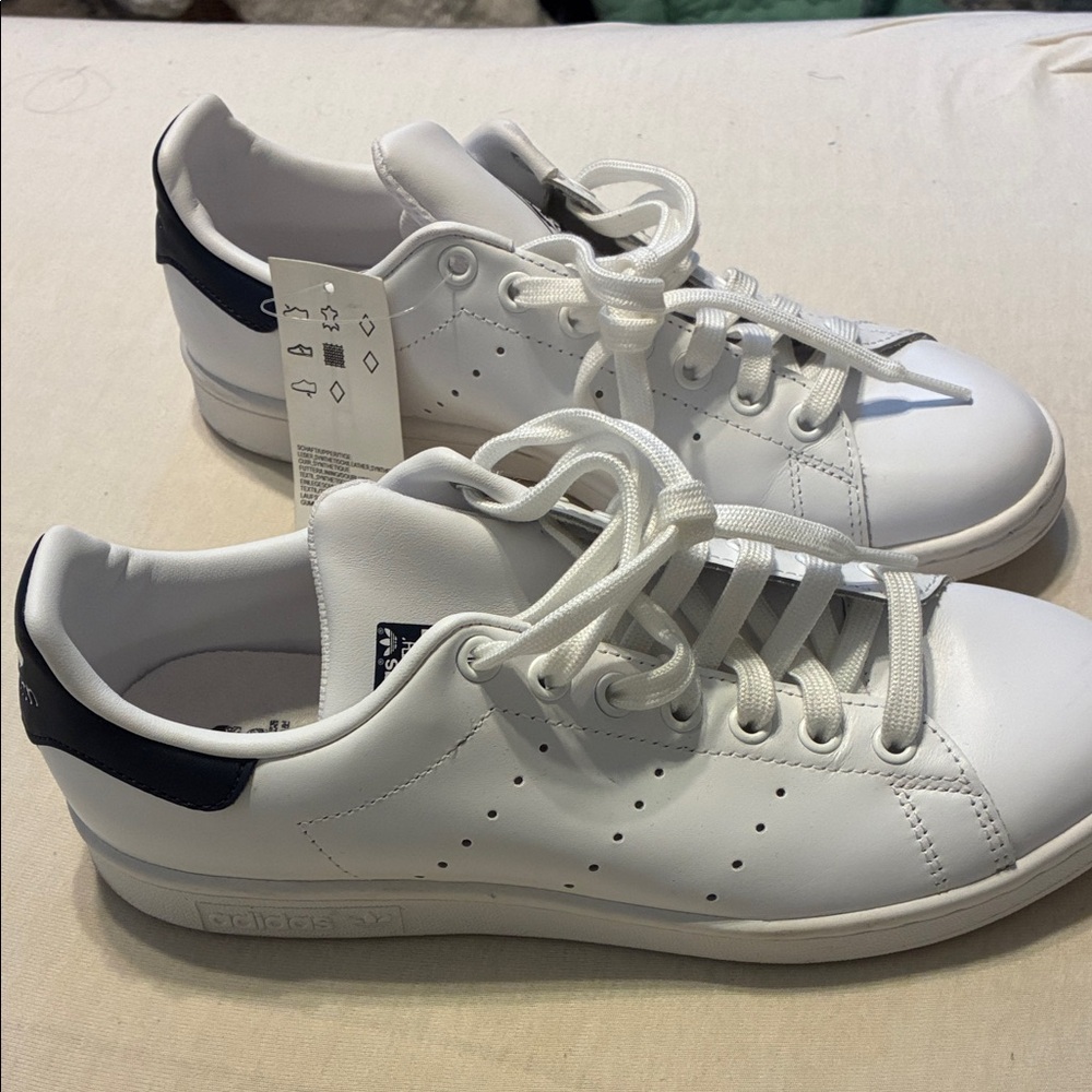 adidas Women's White and Navy Sneakers